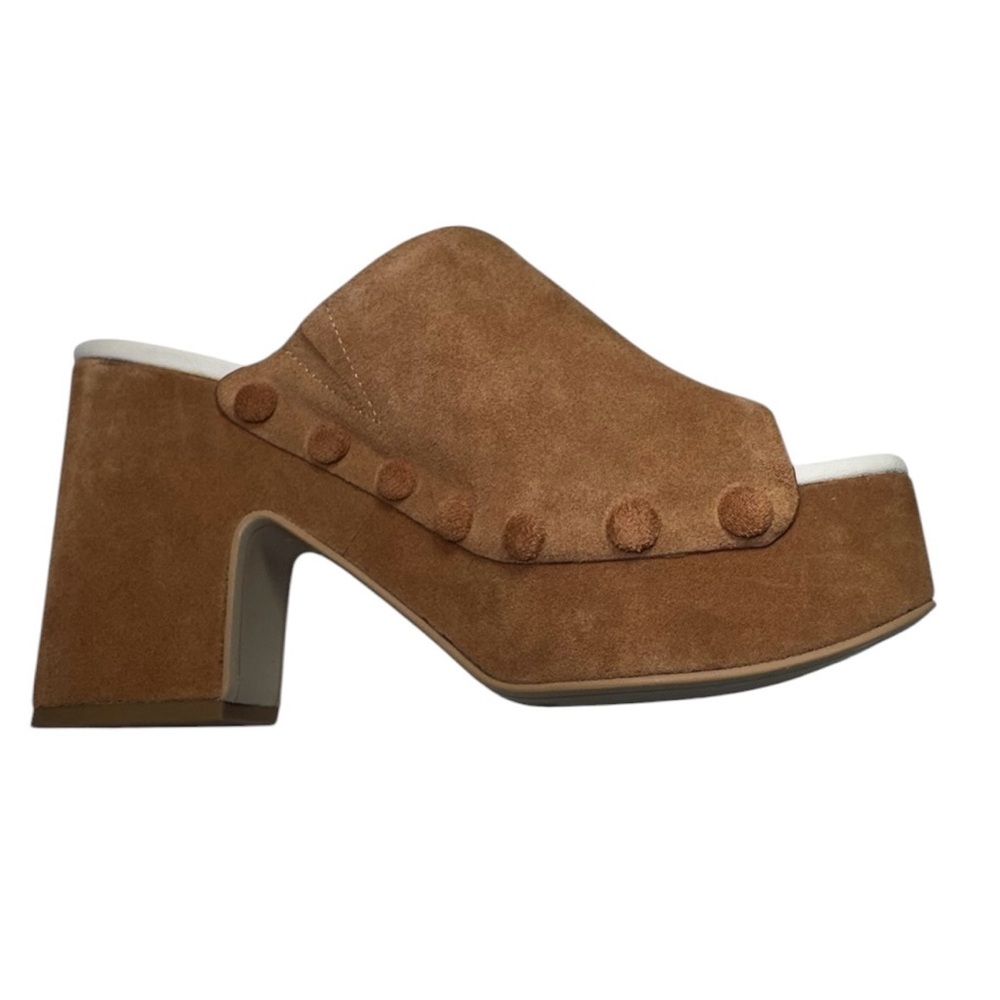 Dolce Vita Emol Brown Suede Studded Chunky Platform Open Toe Mule Sandals Sz 8.5 - Picture 9 of 15